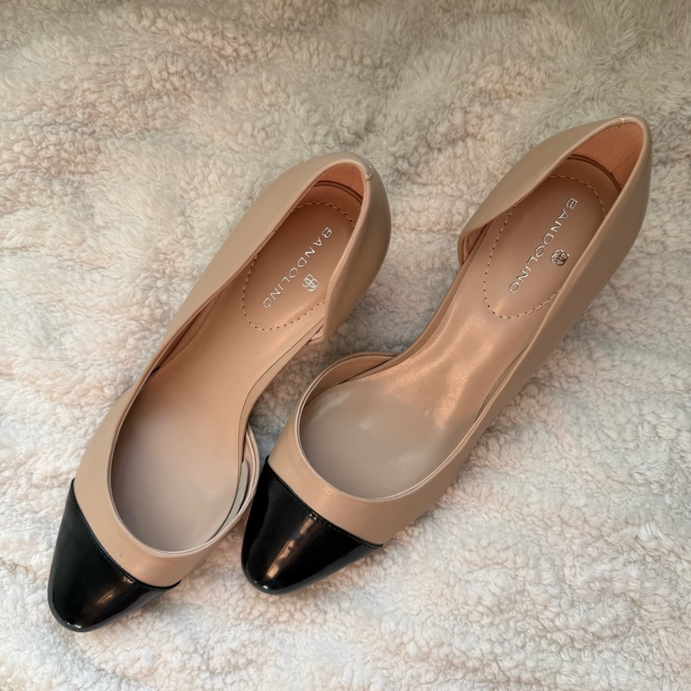 Elegant Beige and Black Women's Heels